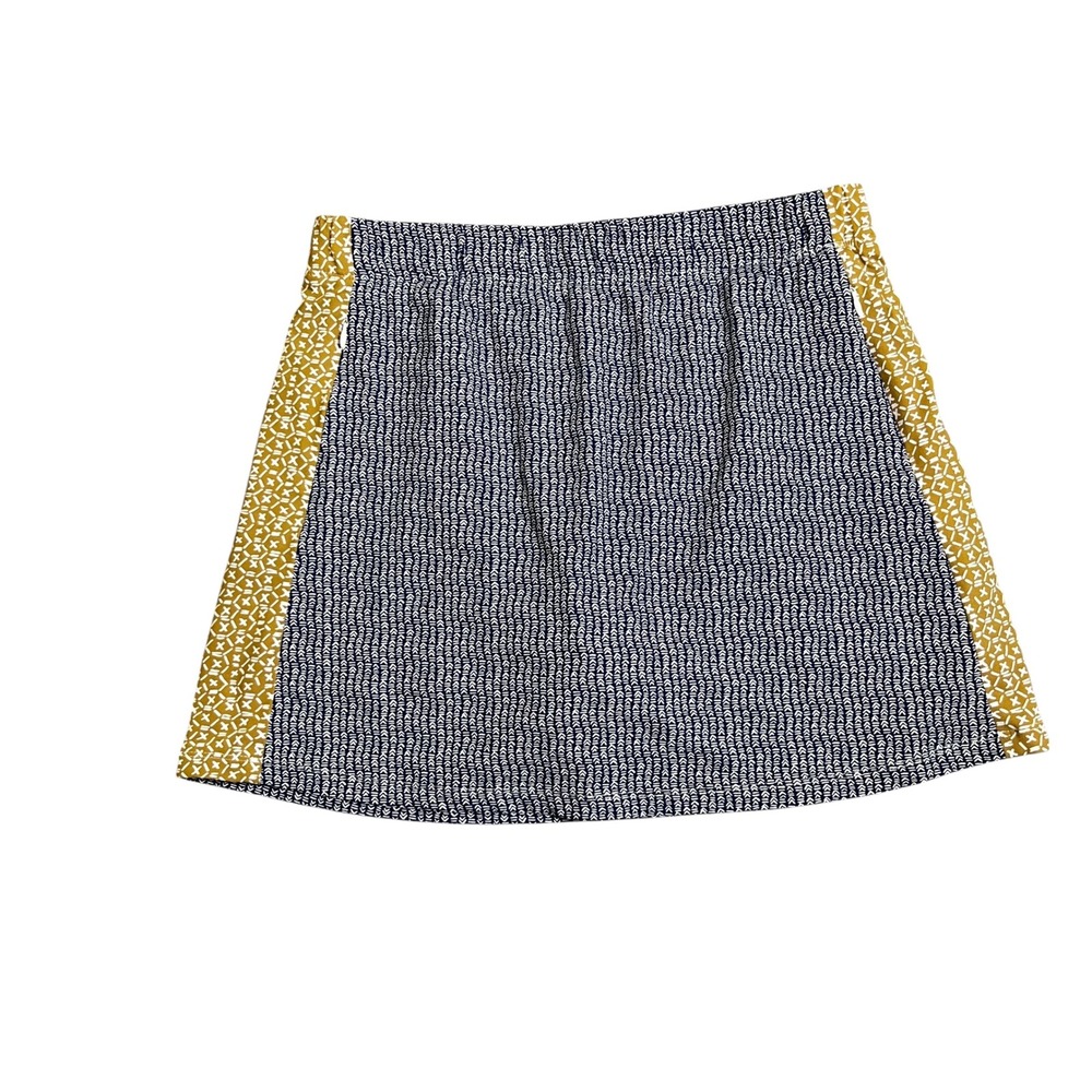J. McLaughlin Womens Blue Mustard Geometric Pickleball Golf Tennis Skort M
